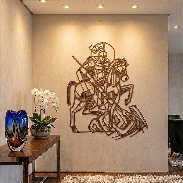 Escultura de Parede em MDF | São Jorge