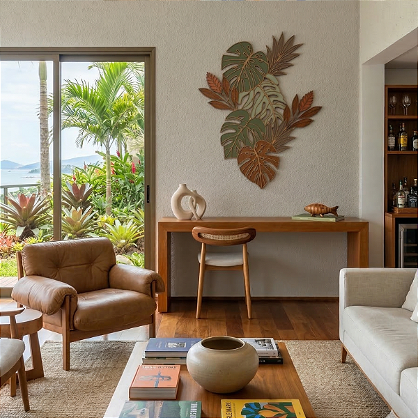 Escultura de Parede em MDF - Tropical, Natural e Botânica | Coluna Viva