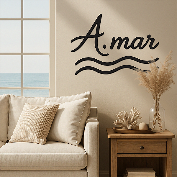 Escultura de Parede em MDF - Palavra de Parede em Lettering, Arte Marítima | A.mar - Ecos da Praia