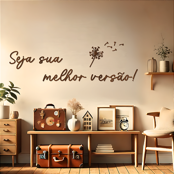 Frase de Parede Motivacional | Lettering em MDF | Seja sua Melhor Versão!