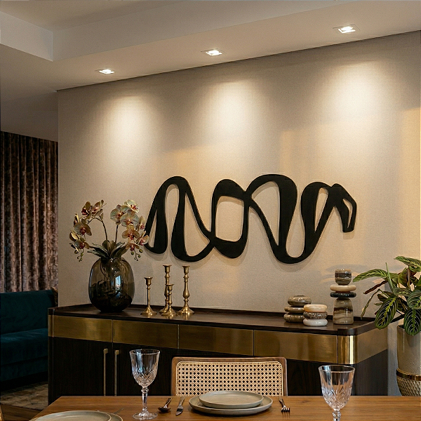 Contornos em Fuga – Quadro Abstrato Vazado | Escultura de Parede em MDF