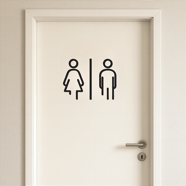 Sinalização Decorativa de Banheiro - Ela e Ele