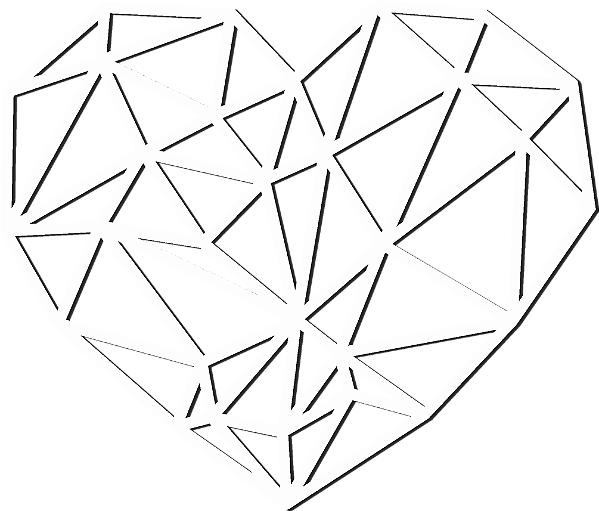 PROMOÇÃO - Escultura de Parede em MDF - Amor | Coração Geométrico