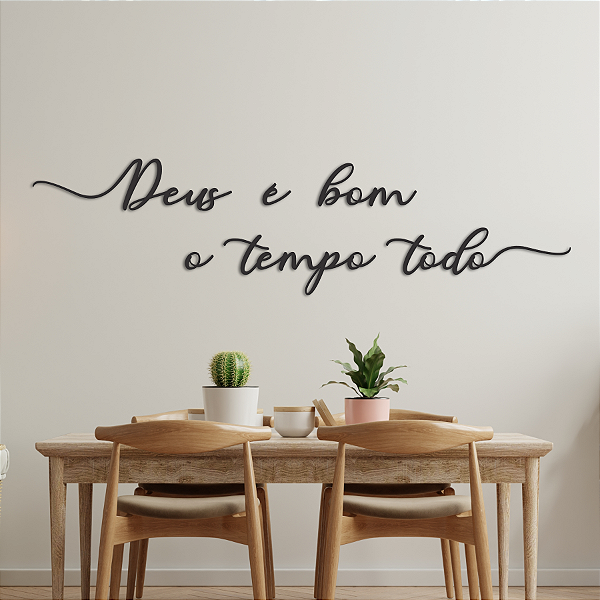 PROMOÇÃO - Escultura de Parede em MDF - Frase de Parede Religiosa em Lettering | Deus é bom o tempo todo