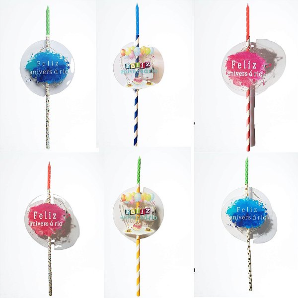 Topo de Bolo Decorativo para Festa Feliz Aniversário Azul - 1 Un - Festas  da 25