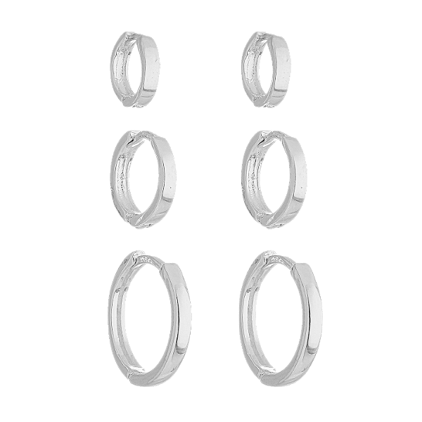 Argola Lisa 10 Prata - Tamanhos vendidos separadamente