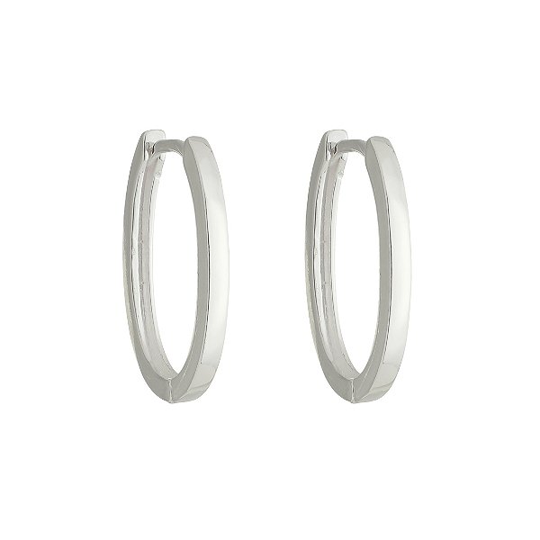 Argola Lisa Oval Prateada 20
