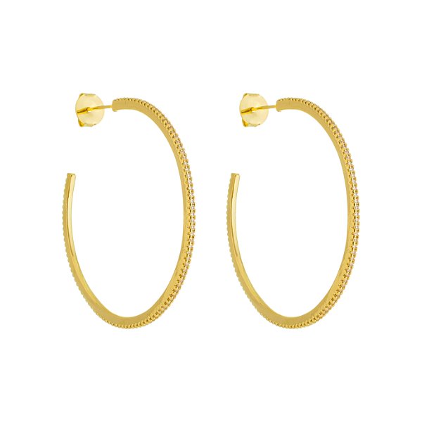 Argola Cravejada Valentina Banho Ouro 18k