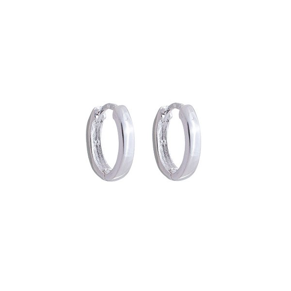 Argola Lisa Oval  Prateada 09
