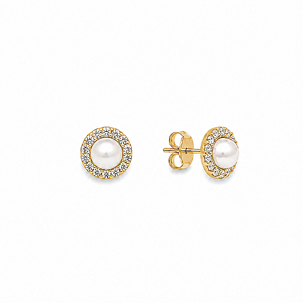 Brinco Pérola Helena - Banho 12 Camadas Ouro 18k