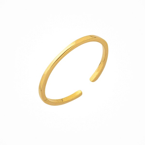 Anel Capri Regulável Banho Ouro 18k - Veste do número 10 ao 24