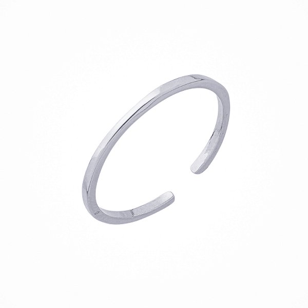 Anel Capri Regulável Prata - Veste do número 10 ao 24