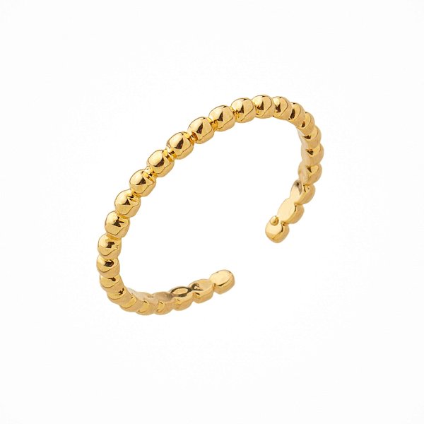 Anel Cascais Regulável Banho Ouro 18k - Veste do número 14 ao 26