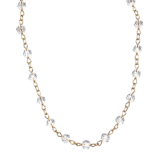 Colar Cristal - Banho 12 camadas Ouro 18k