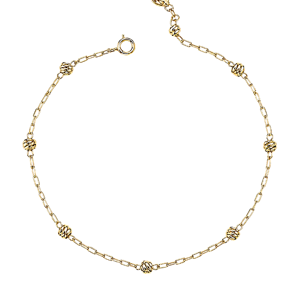 Pulseira Mini Esfera Texturizada - Banho 12 Camadas Ouro 18k