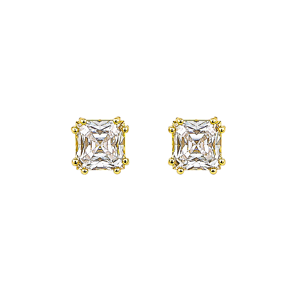 Brinco Ponto de Luz Zircônia Quadrado - Banho 12 Camadas Ouro 18k