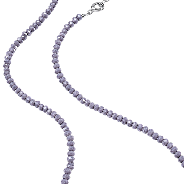 Colar Cristal Grey Prata