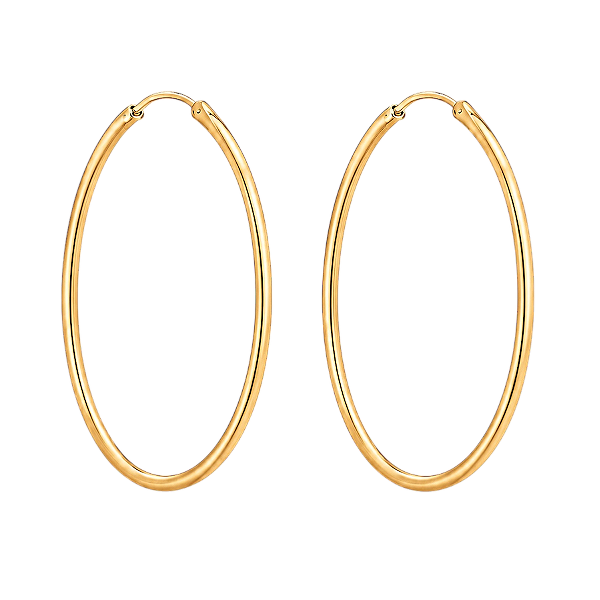Argola Lisa Grande Slim - Banho 12 Camadas Ouro 18k