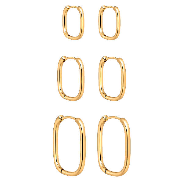 Argola Lisa Oblonga Slim - Banho 12 Camadas Ouro 18k - Tamanhos vendidos separadamente
