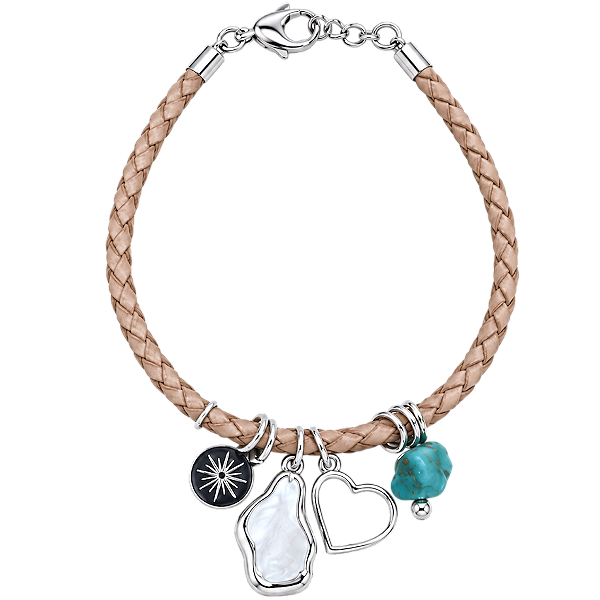 Pulseira Couro Legítimo Patuá Prata