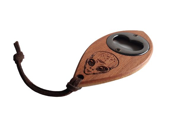 Abridor de Garrafa em Madeira WOOD BURNING