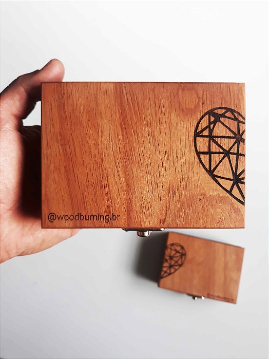 Mini Box Namorados - Caixa Organizadora - Wood Burning