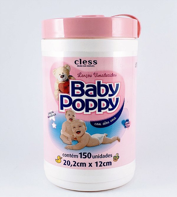 Baby Poppy Lenco Umedecido Pt C/150 Rosa