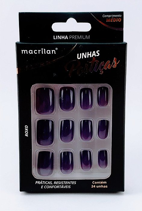 Macrilan Unhas Posticas Roxo 24Pc Up304A