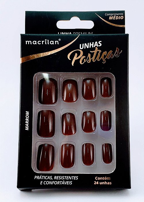 Macrilan Unhas Posticas Marrom 24Pc Up306A