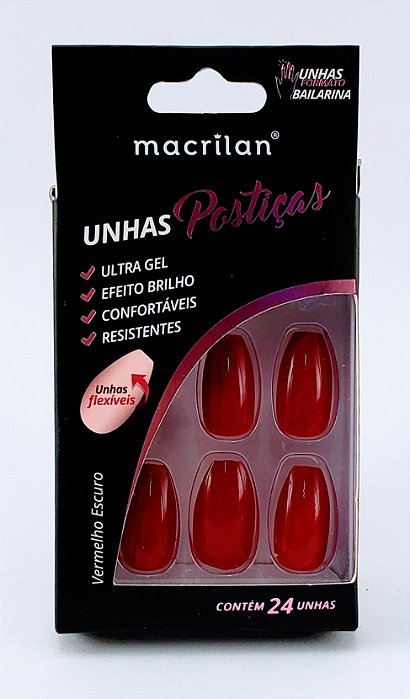 Macrilan Unhas Post Bailarina Verm Escu Up401