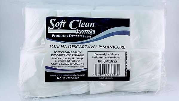 Softclean Toalha Desc. Manicure 30X32Cm C/100
