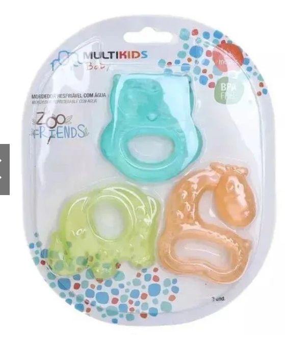 Mordedor Com Água Zoo Friends 3 Peças Menino - Multikids Baby