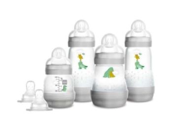 Kit Mamadeira Easy Start First Bottle Anti-Cólica e Auto-Esterilizáveis Cinza - MAM