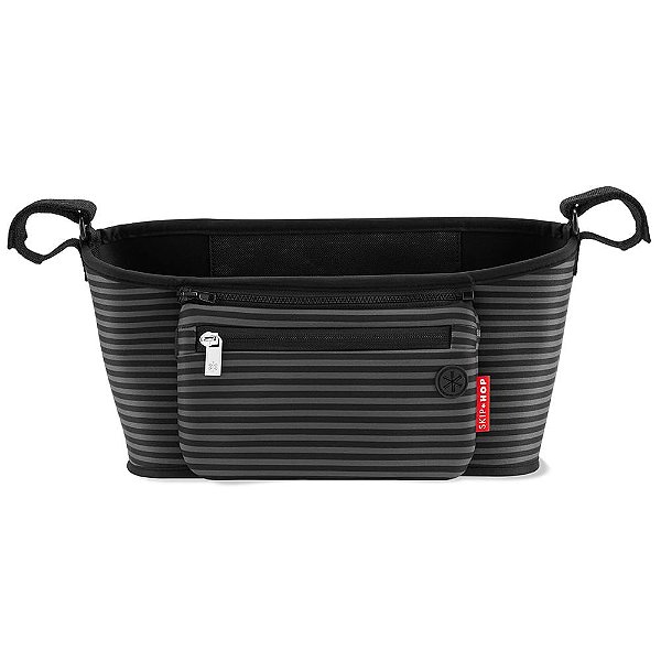 Organizador para Carrinho de Bebê Listrado Preto e Cinza - Skip Hop