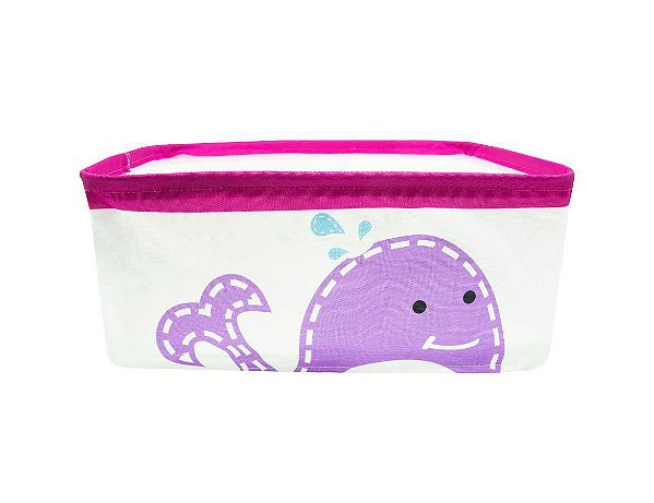 Cesto Plástico Organizador Baleia Lilas - Marcus & Marcus
