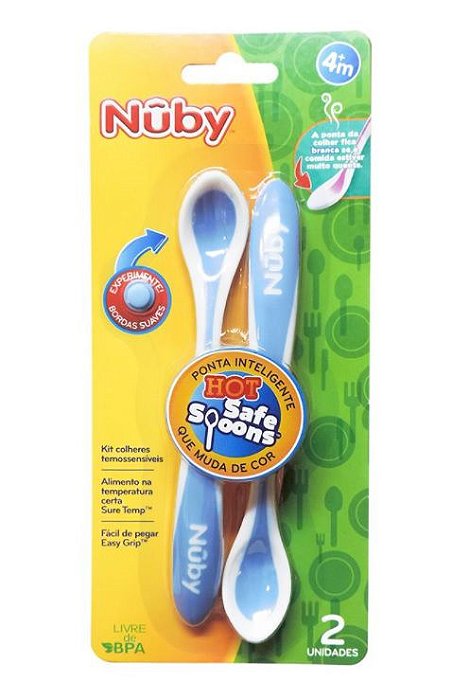 Kit de Colheres Termossensíveis Azul - Nuby