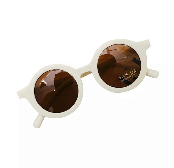 Óculos de Sol Redondo Infantil Off White