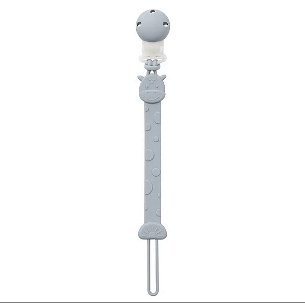Prendedor de Chupeta em Silicone Girafa Azul