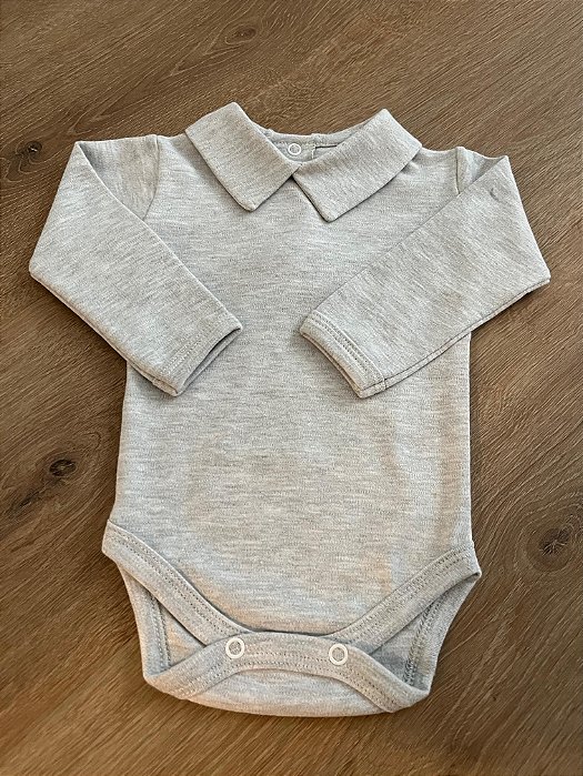 Body Algodão Cinza - TotalBaby