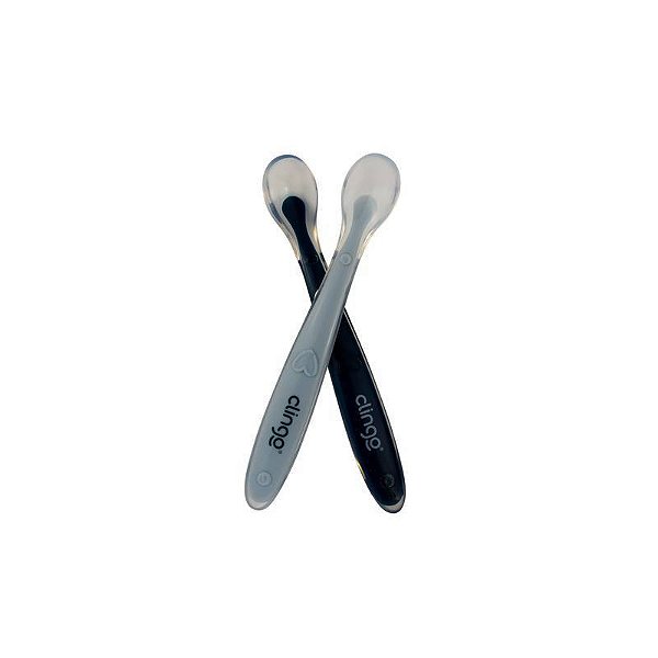 Colher de Silicone Premium Marinho (2 UN) - Clingo