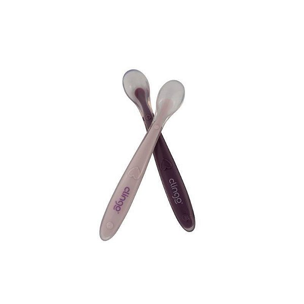 Colher de Silicone Premium Rose (2 UN) - Clingo