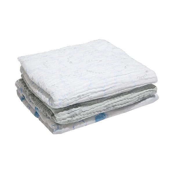 Cueiro Swaddle Soft Bamboo Masculino 3 UN - Mami