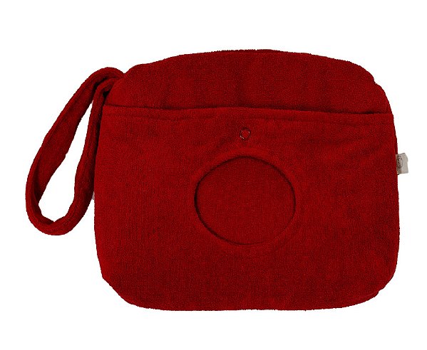 Necessaire com Porta Lenço Umedecido Atoalhado Vermelho - D'Bella for Baby