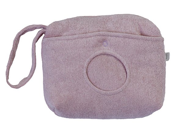 Necessaire com Porta Lenço Umedecido Atoalhado Rosa - D'Bella for Baby