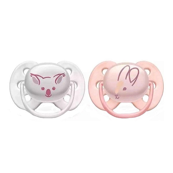Chupeta Ultra Soft Dupla Koala/Coelho 0-6m - Avent