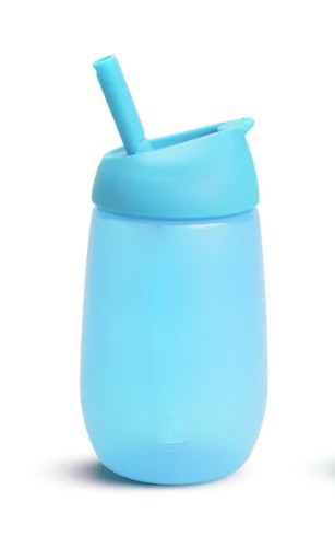 Copo com Canudo Simples Clean Azul - Munchkin
