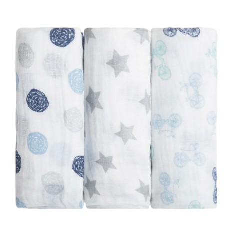 Cueiro Swaddle Soft Estampado 100cm x 80cm (3un) Bola Fofa - Papi