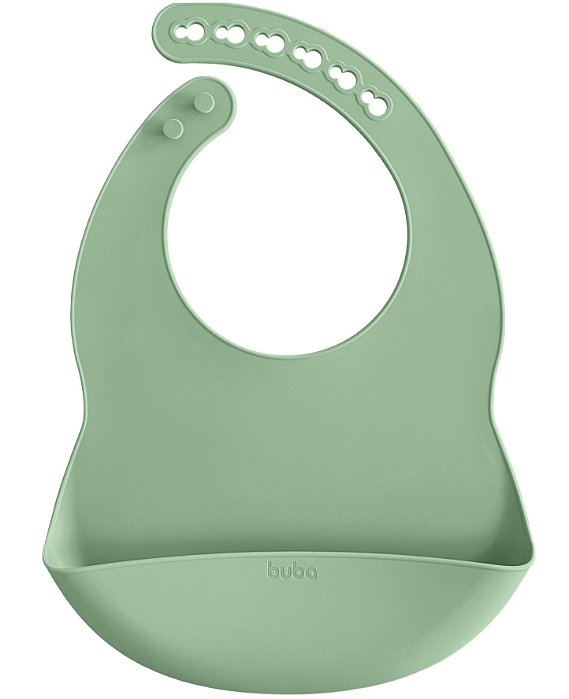 Babador Pega Migalhas em Silicone Verde - Buba