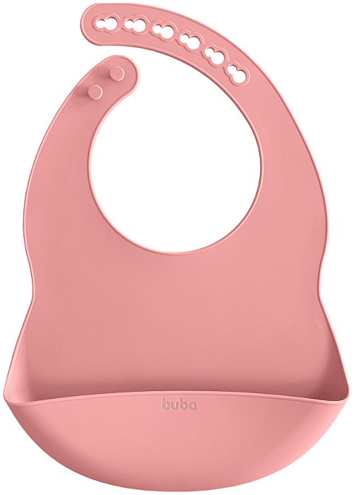 Babador Pega Migalhas em Silicone Rosa - Buba