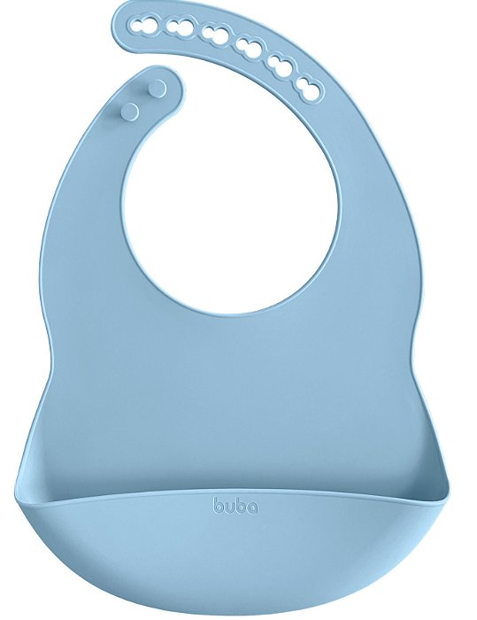 Babador Pega Migalhas em Silicone Azul - Buba